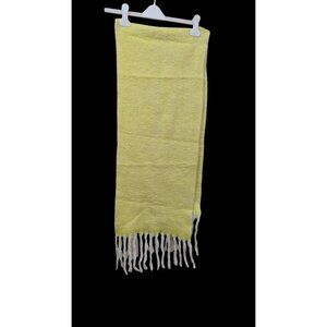Erfurt Luxury Yellow Fringed Scarf 76x12"  Soft Cozy Wool Blend NWT Denmark